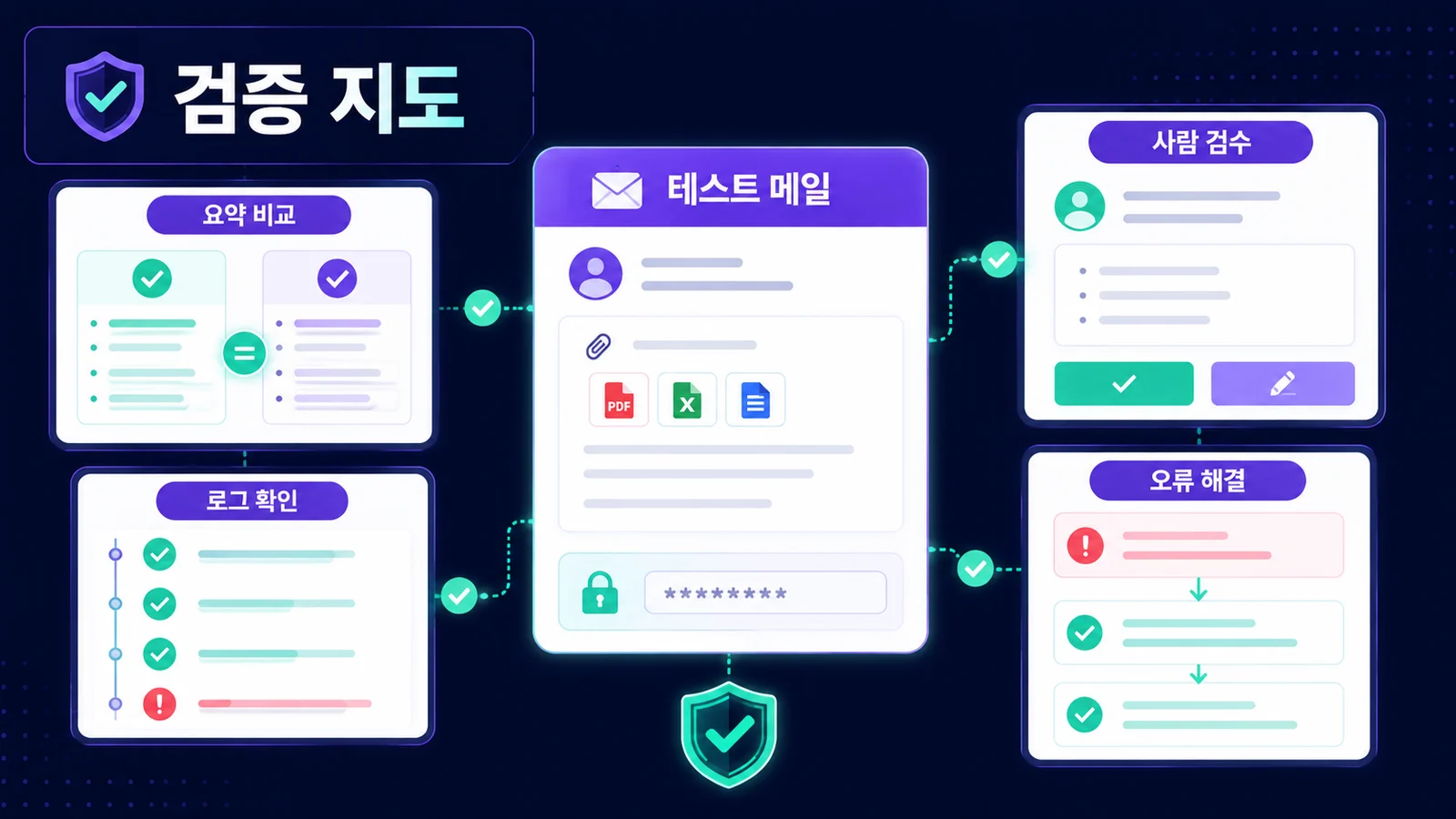 테스트 메일, 요약 비교, 로그 확인, 사람 검수까지 확인합니다.